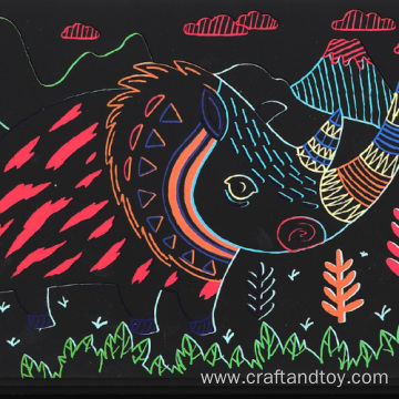 Kids DIY Rainbow Scratch Art Paper